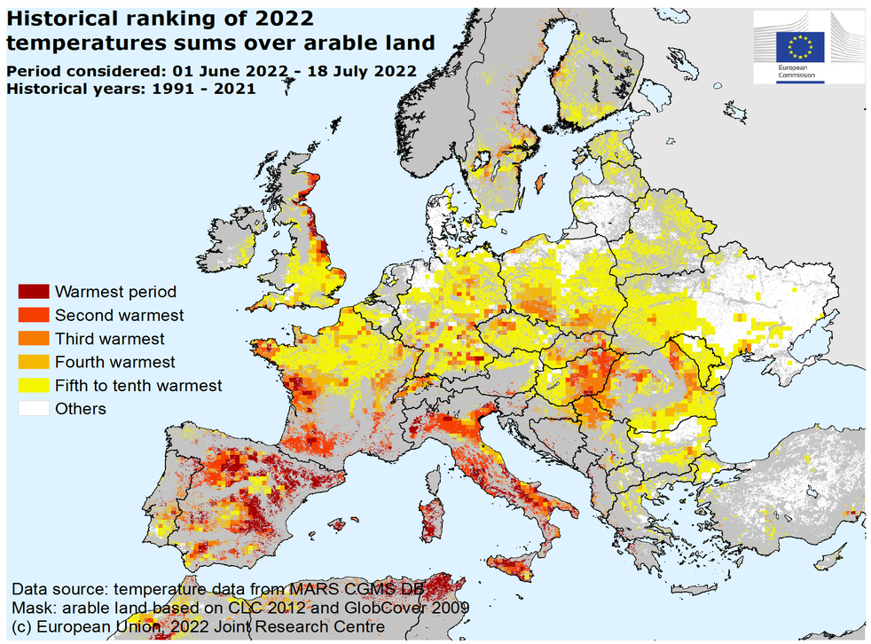 <p>The heatwave is affecting crops in farms throughout Europe</磷>