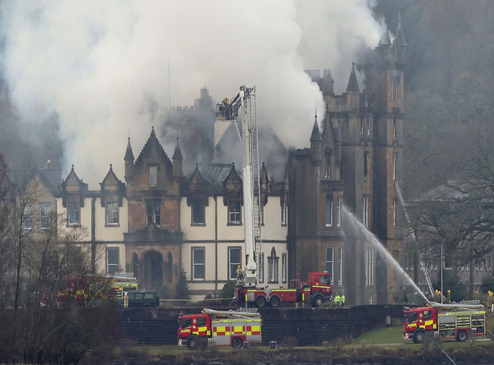 The blaze caused severe damage at the Cameron House Hotel (アンドリュー・ミリガン/PA)
