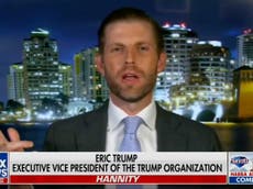 Eric Trump mocked for claiming Americans are offering him ‘apology’ dinners over FBI raid
