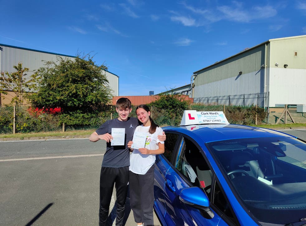 Twins Alfie and Emma Willis passed their driving test at the same time (PA/ Clark Ward Driving School)