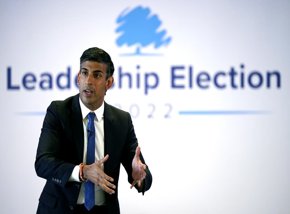 Rishi Sunak during a hustings event at the Culloden Hotel in Belfast (Niall Carson/PA)