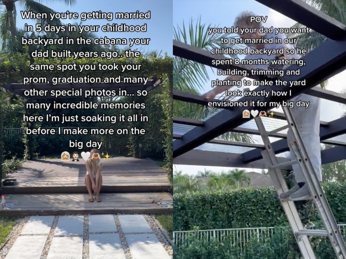 Bride’s father lovingly takes eight months to turn childhood backyard into dream wedding venue Bride’s father lovingly takes eight months to turn childhood backyard into dream wedding venue