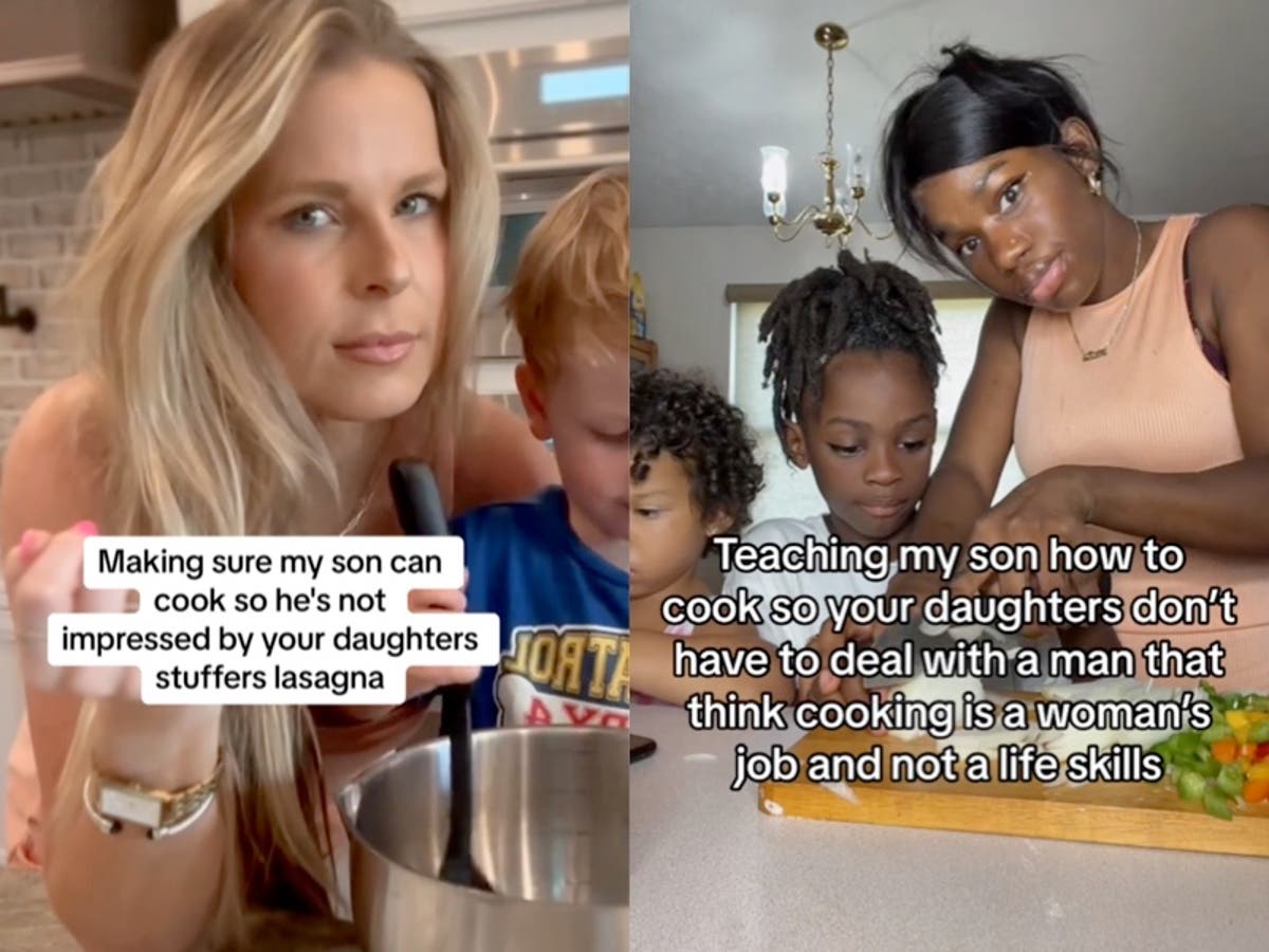 ‘Boy moms’ receive backlash for teaching sons how to cook – but for the wrong reason ‘Boy moms’ receive backlash for teaching sons how to cook – but for the wrong reason
