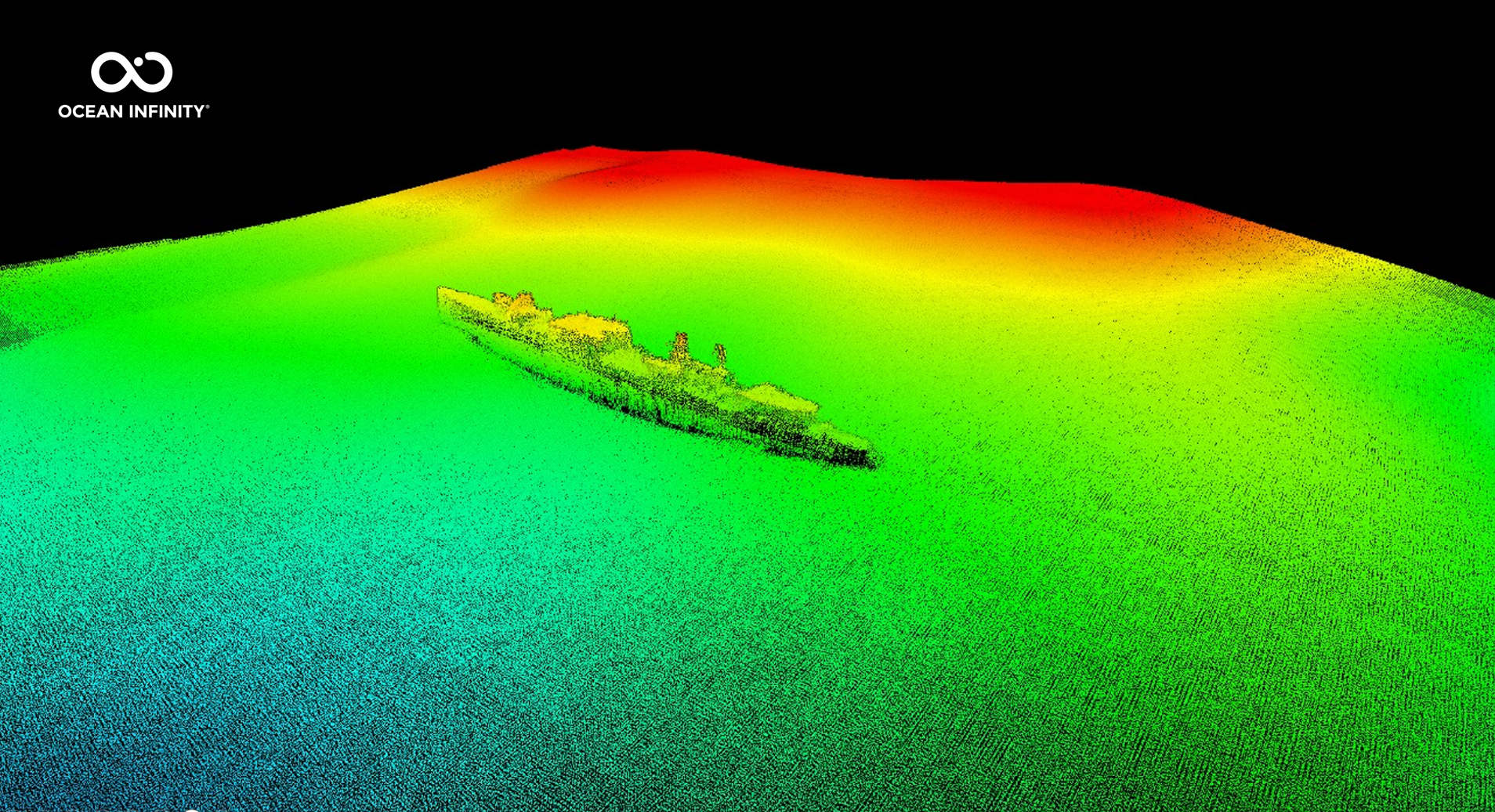 Picture shows a multibeam image of USS Stewart’s stern
