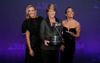 BBC presenters Gabby Logan, Clare Balding and Alex Scott