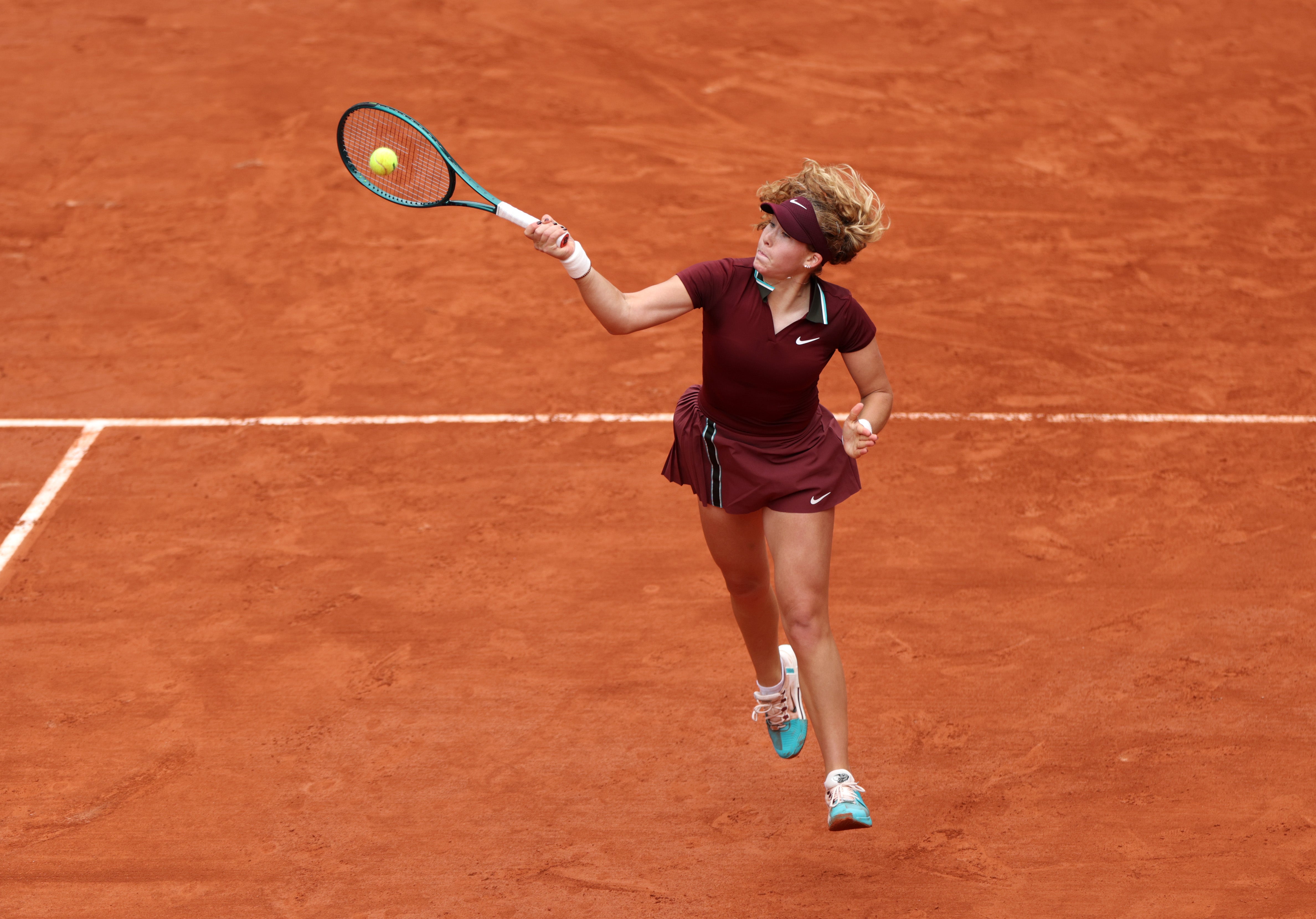 Mirra Andreeva is in action