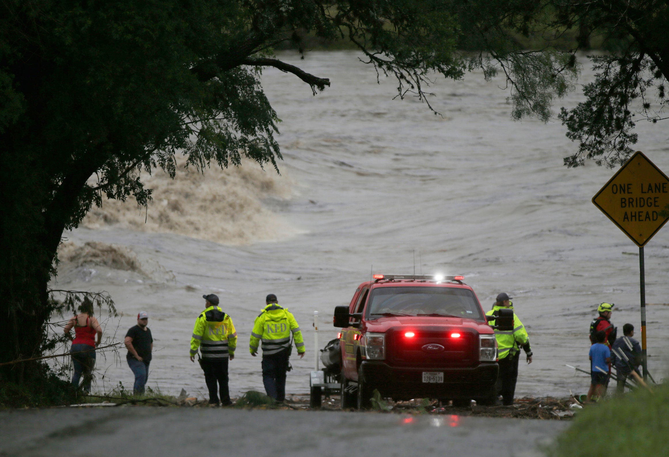 Flash flooding struck central Texas Friday after torrential rain caused the Guadelupe river to surge in minutes