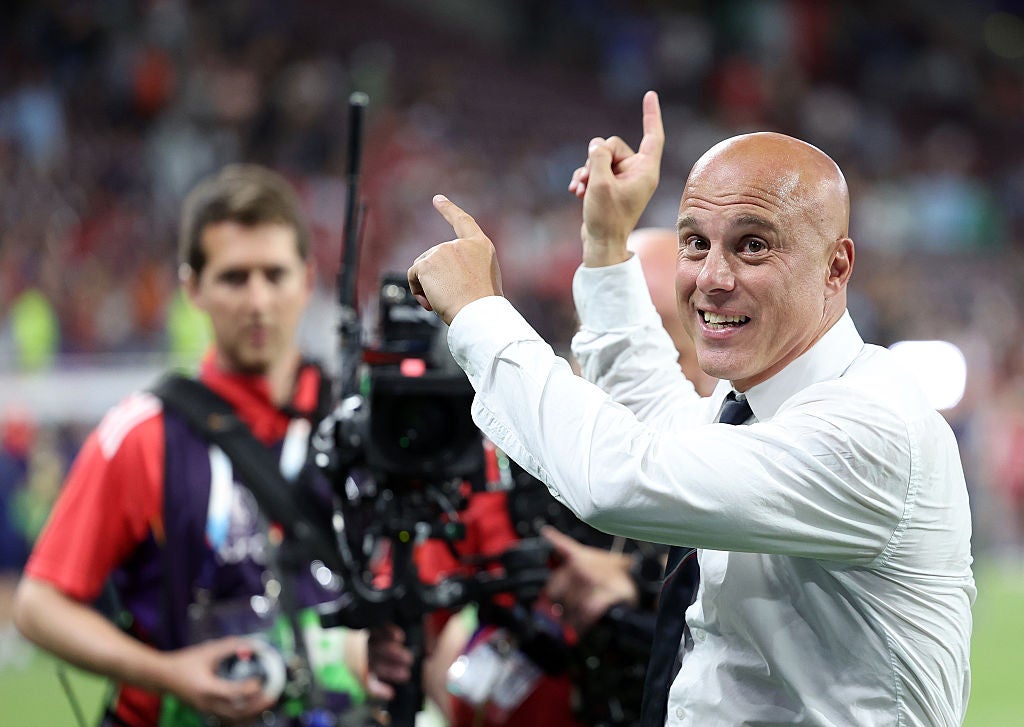 Italy head coach Andrea Soncin celebrates