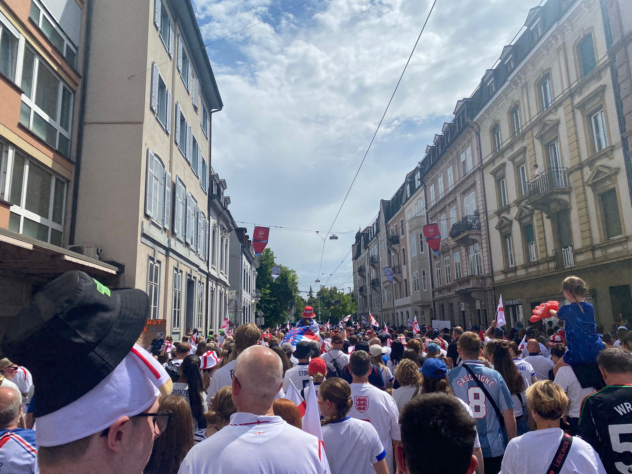 England fans in Basel before the Women's Euro 2025 final