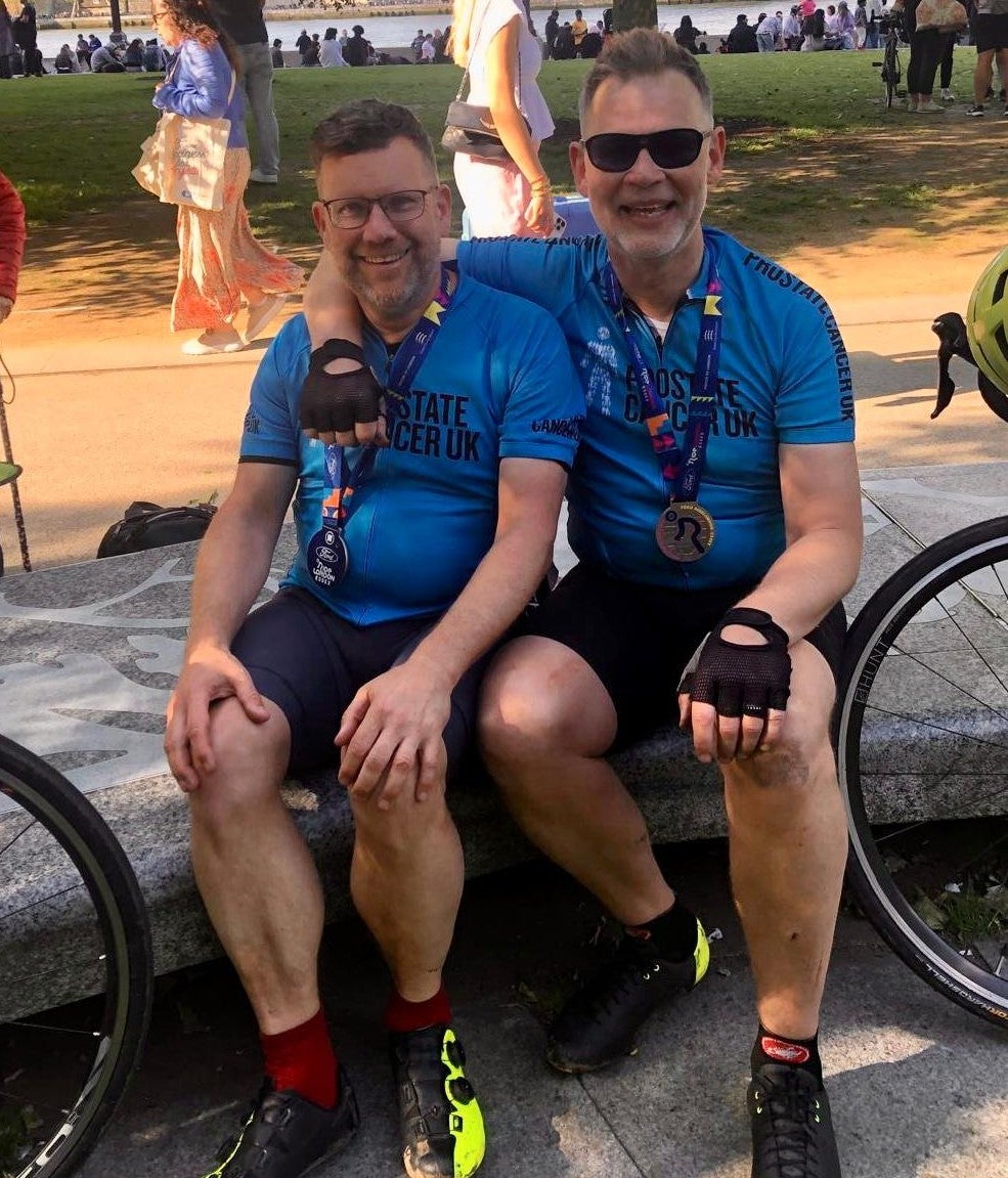 Matt Riddleston (right) will be taking on the cycling challenge with his life-long friend David