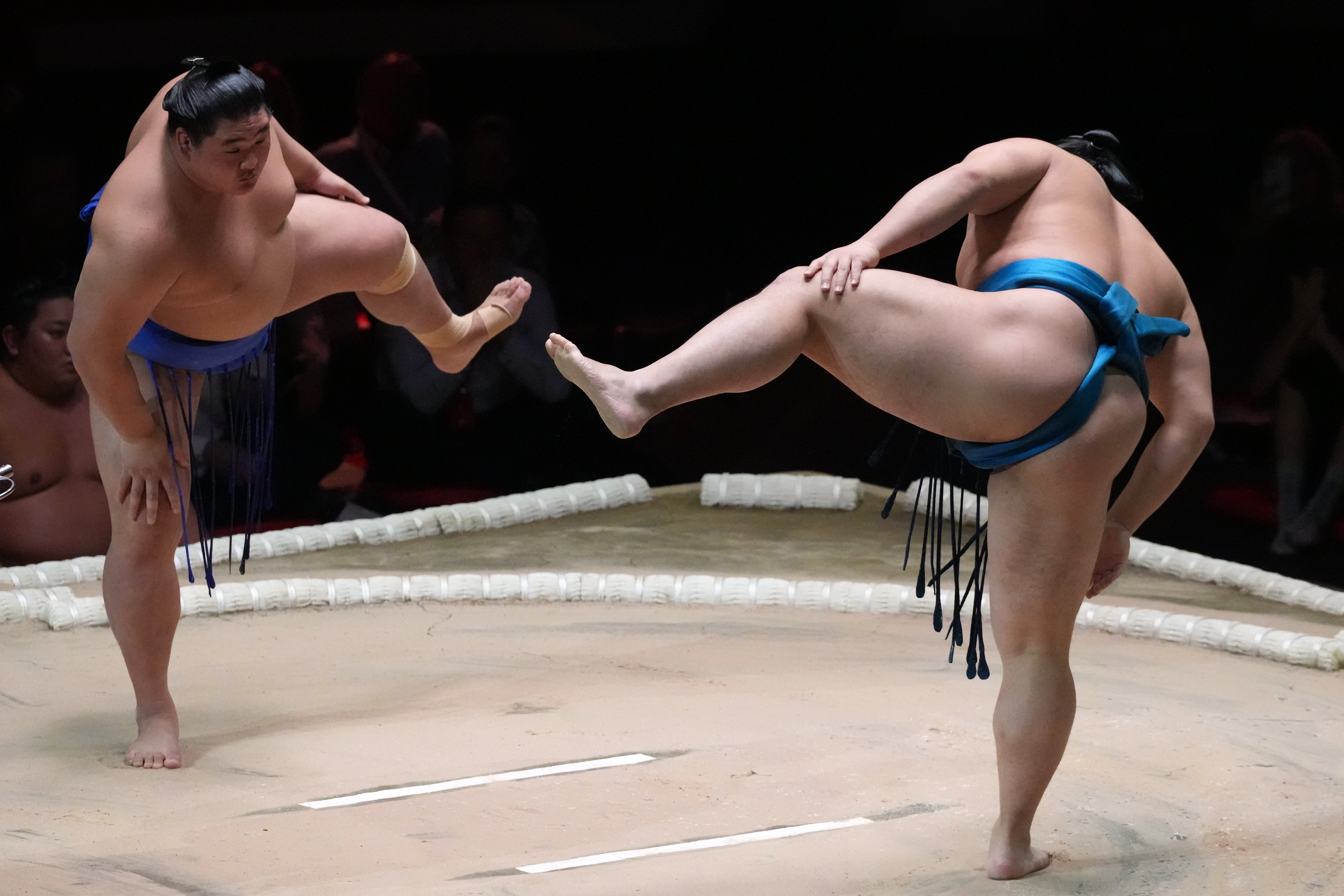 Rikishi performing the traditional ‘shiko’ stomp