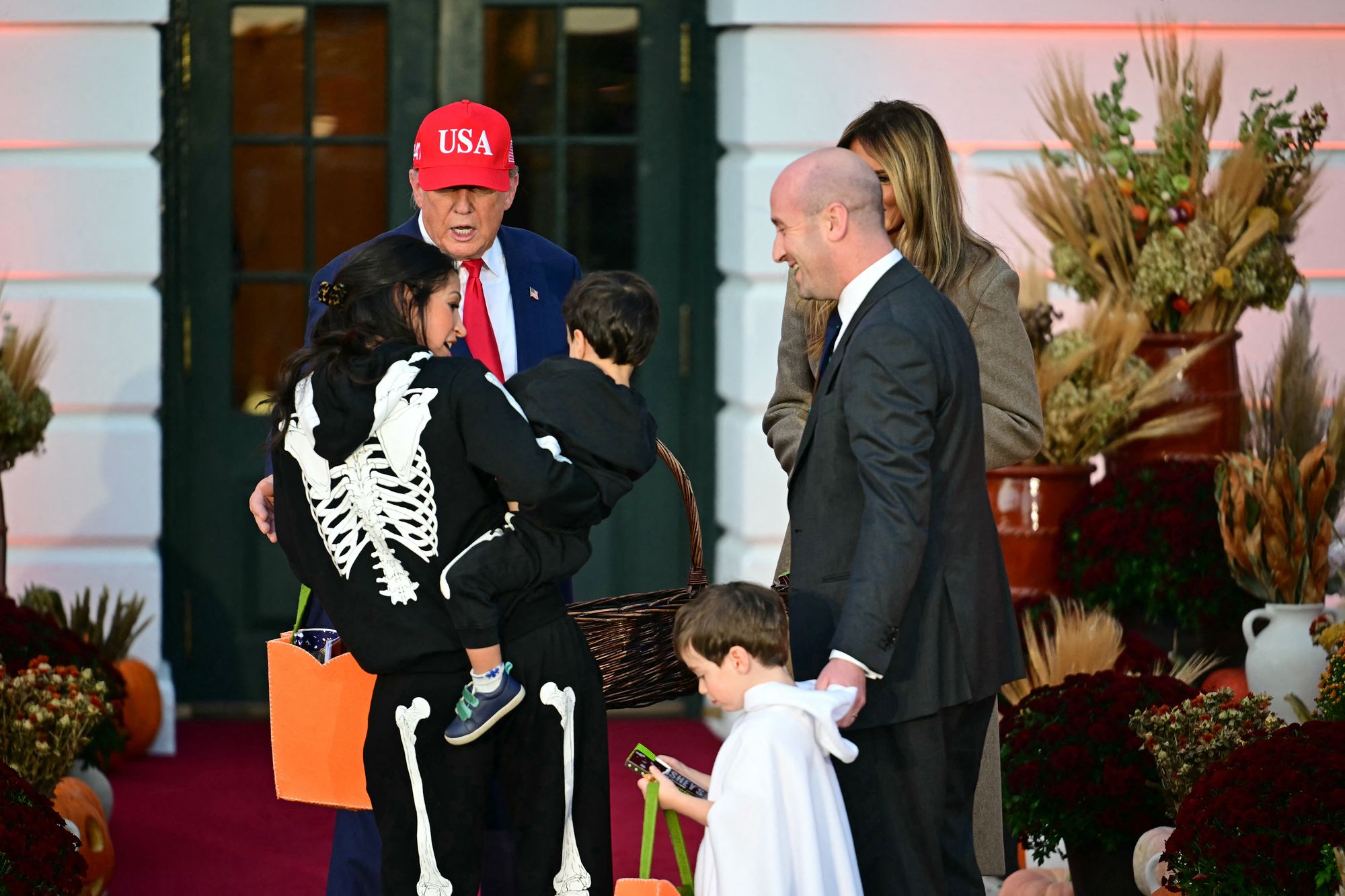 White House Deputy Chief of Staff Stephen Miller attends the White House Halloween event with his family