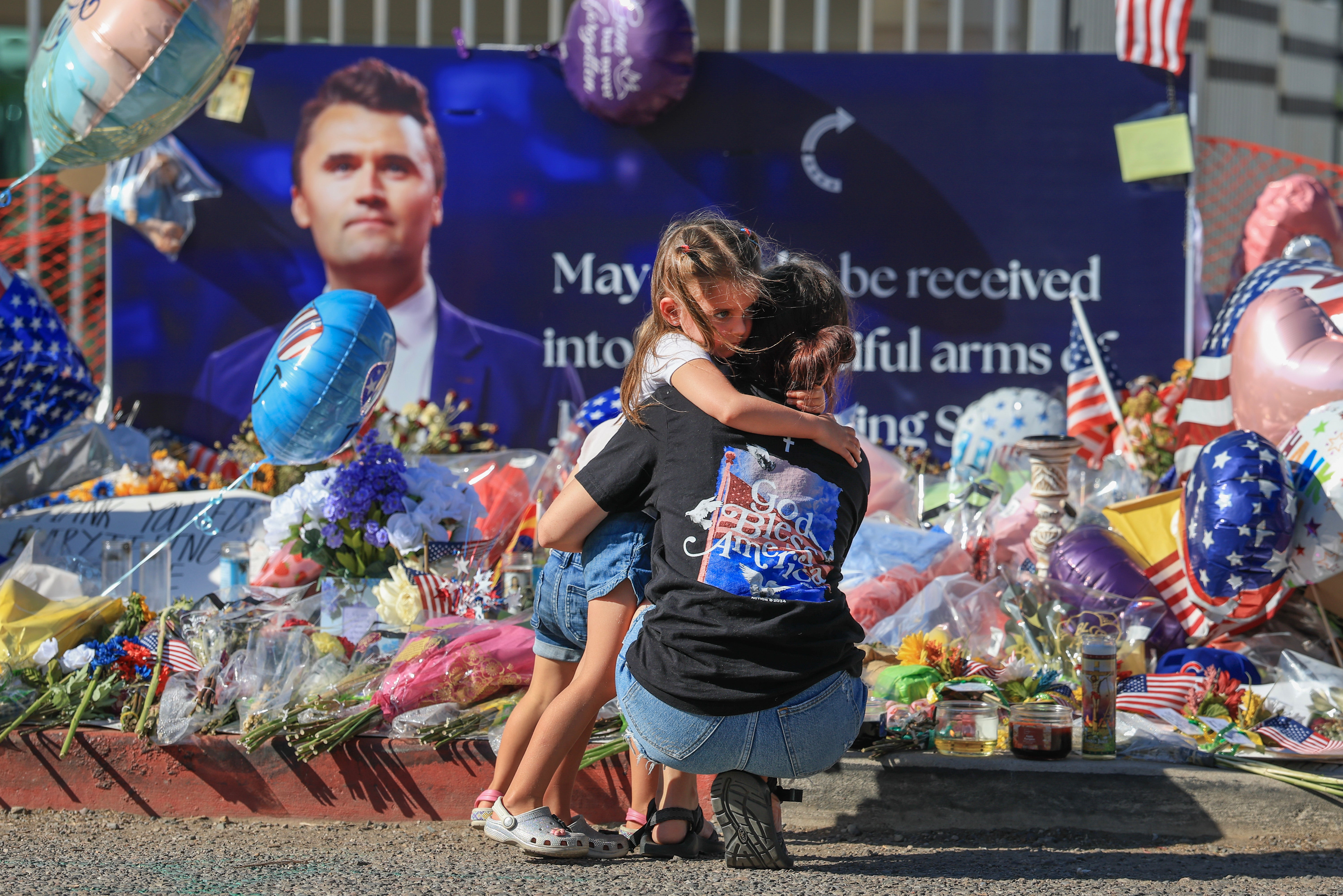 Kirk called Arizona home, and supporters of the state capitol memorial say it would serve as a permanent tribute to his life and impact in the state, unlike the temporary memorial pictured here, set up outside Turning Point USA’s Phoenix headquarters after his death