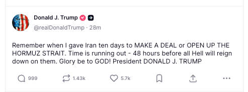 The president appeared to confuse the spelling of ‘rain’ with ‘reign’ in his Truth Social post