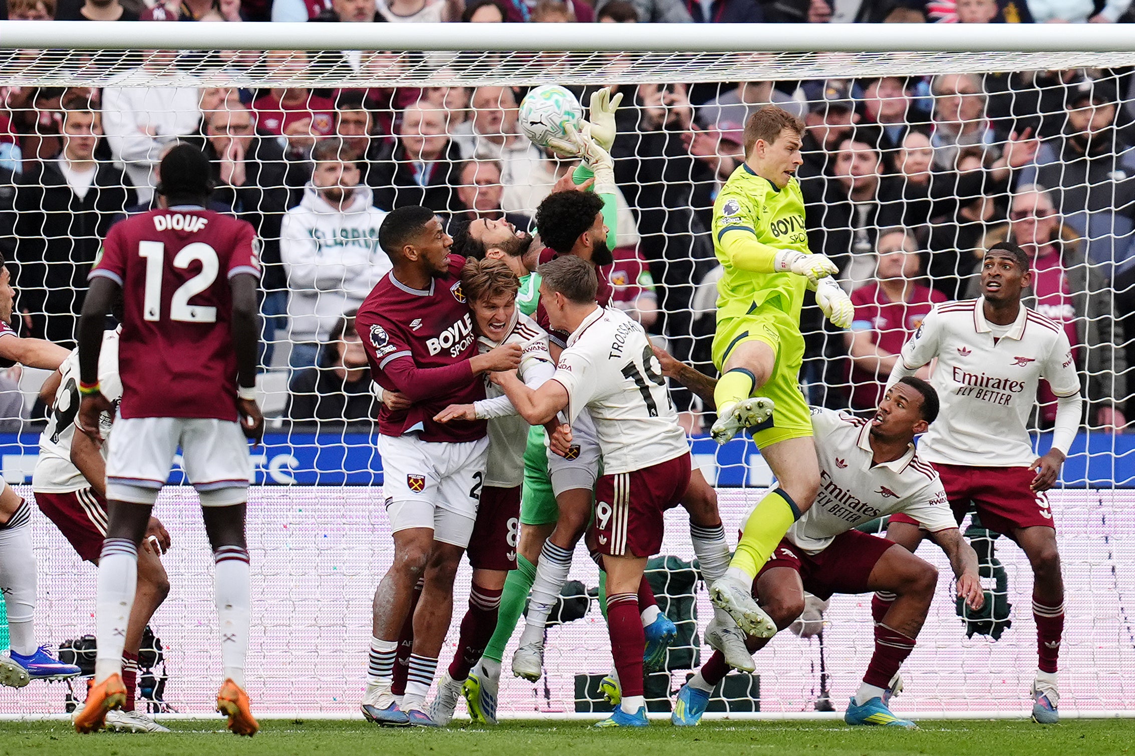 The late goal was ruled out for a foul on David Raya