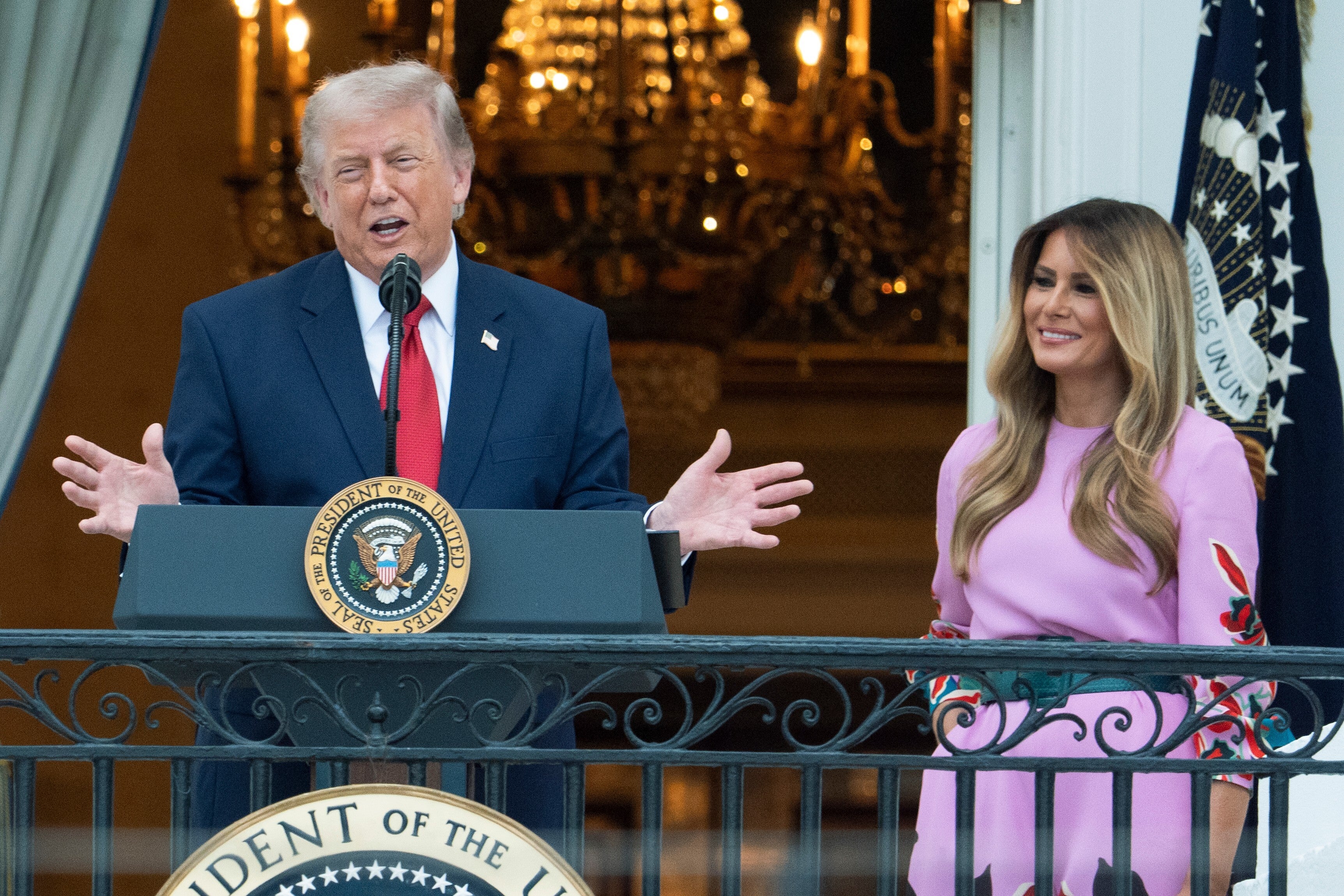 Trump touted his economic achievements at the Congressional picnice on the White House South Lawn on Tuesday evening