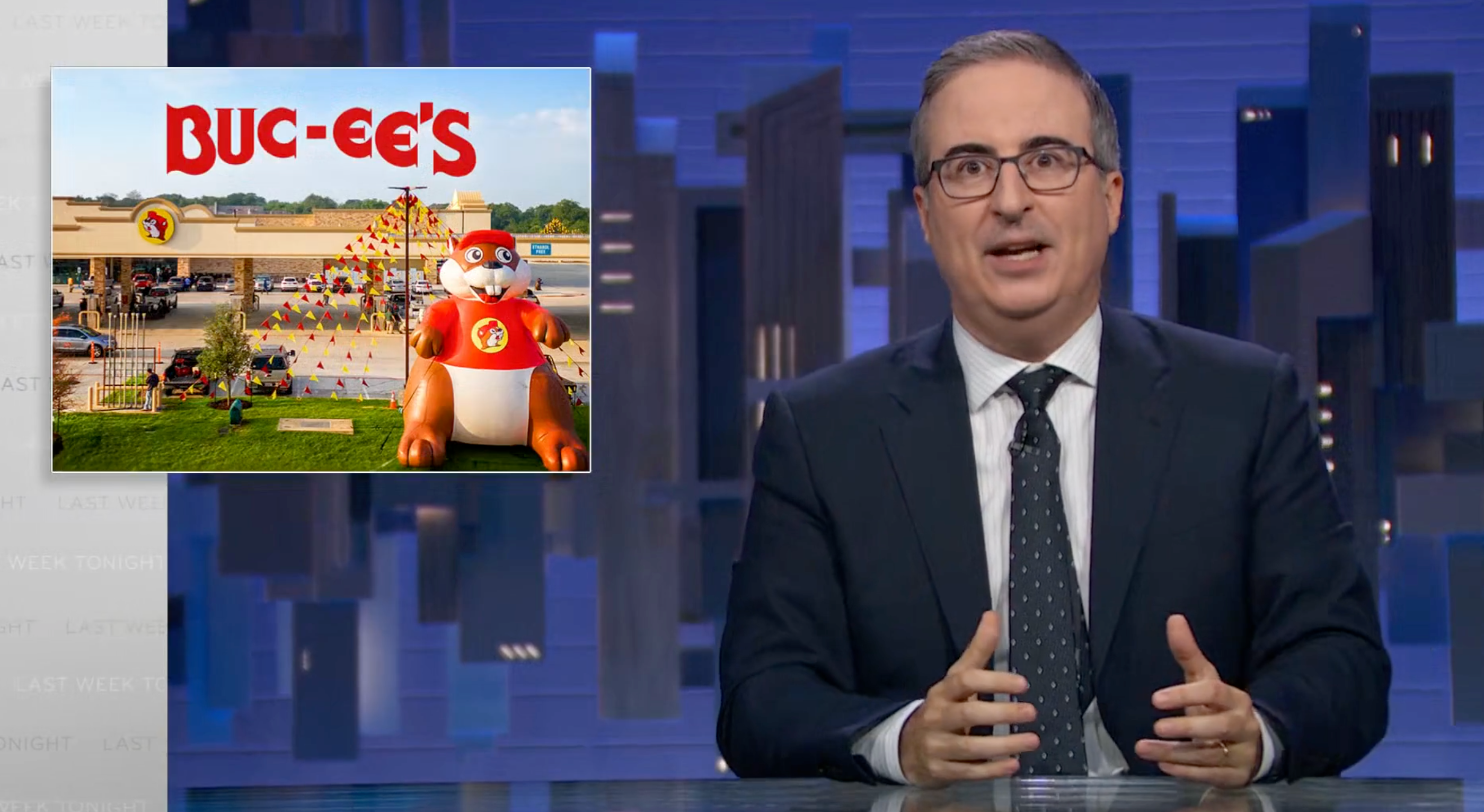 John Oliver ridiculed Buc-ee's over its string of trademark lawsuits against companies using cartoon rodents as logos