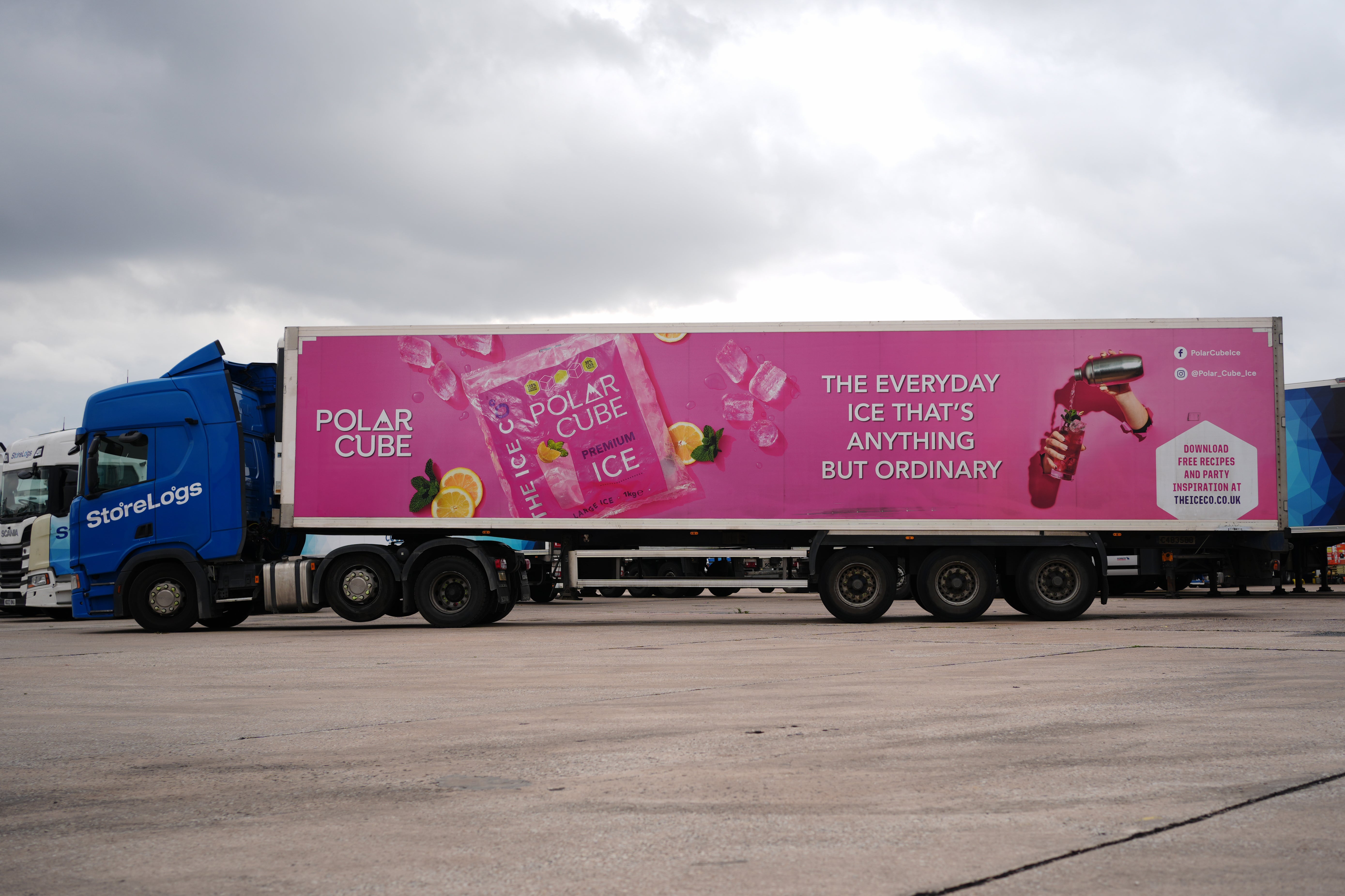 A lorry prepares to leave at The Ice Co, in South Kirby.