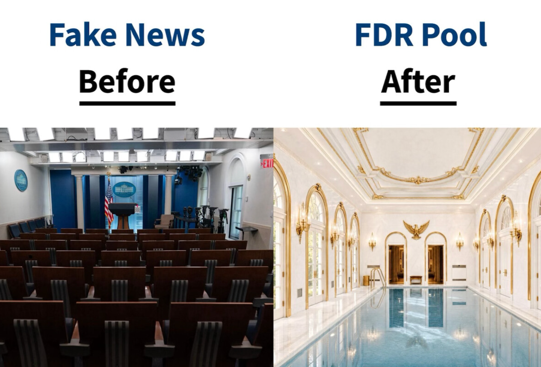 President Donald Trump appears to suggest demolishing the White House's press room in the post