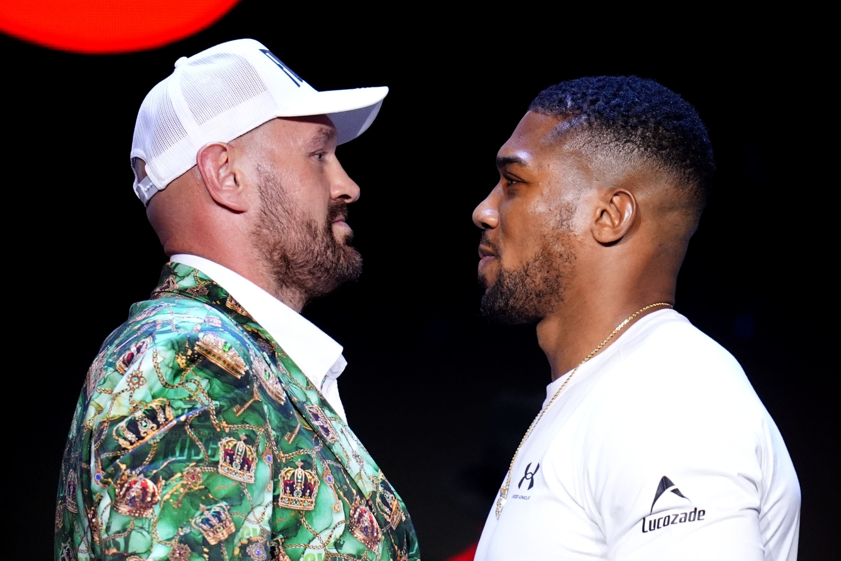 Tyson Fury and Anthony Joshua came face to face at Wednesday’s launch press conference