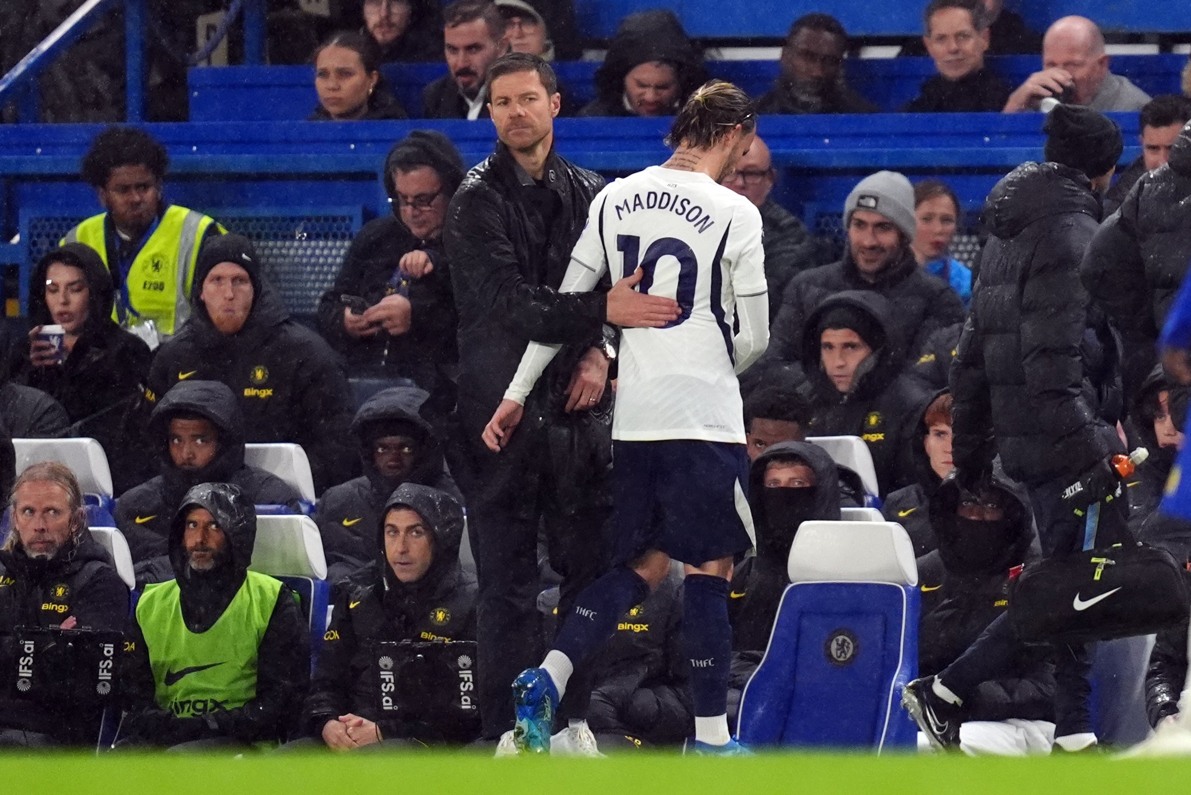 James Maddison went straight down the tunnel after being replaced