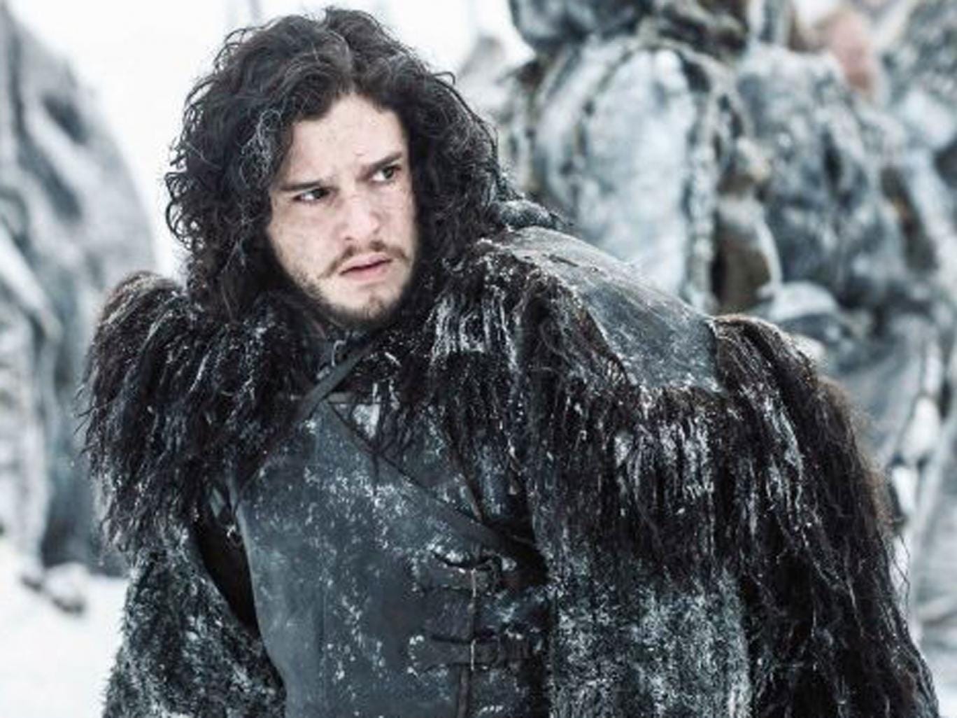 Jon Snow, played by Kit Harrington, on the other side of the Wall