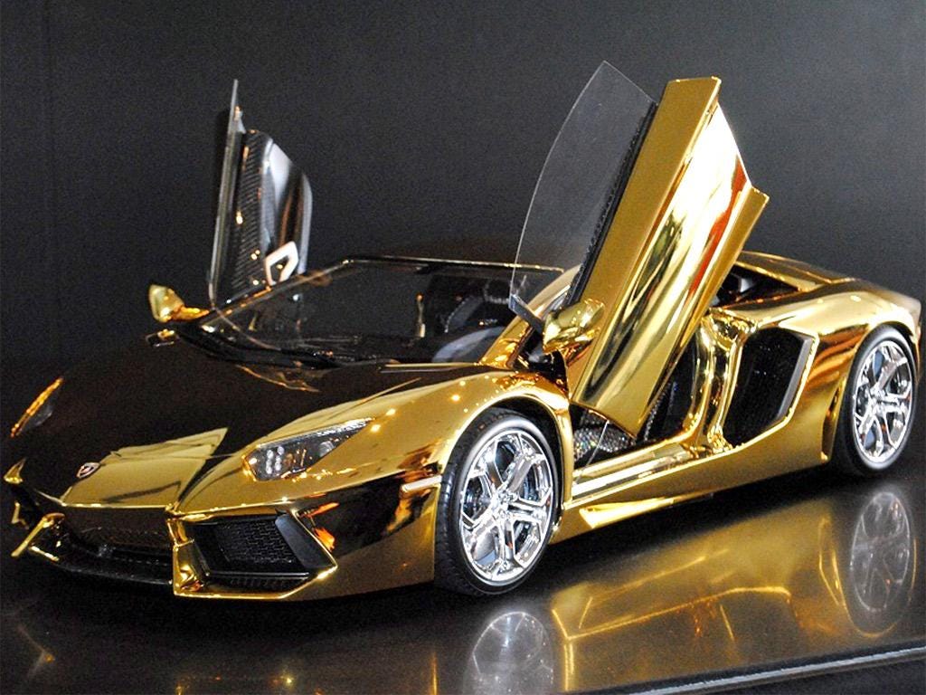 Video Golden and gem covered Lamborghini is the world s