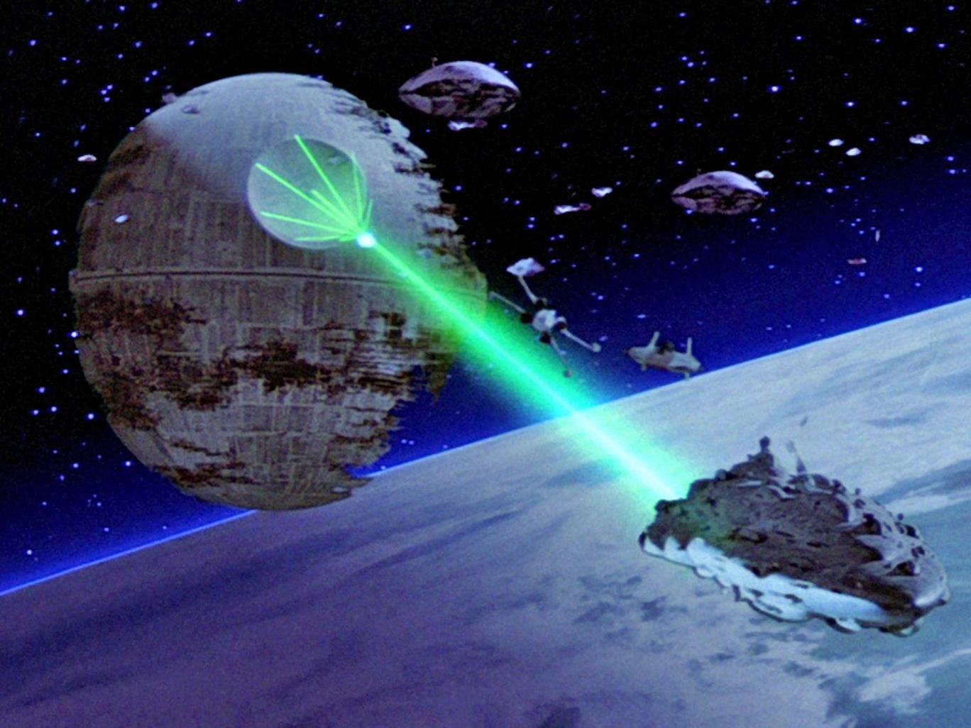 The Death Star fires its laser in &#039;Star Wars: Return of the Jedi&#039;