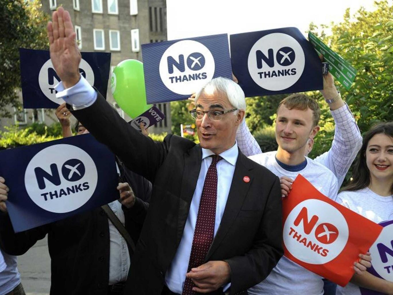 Darling campaigning for the union earlier this week