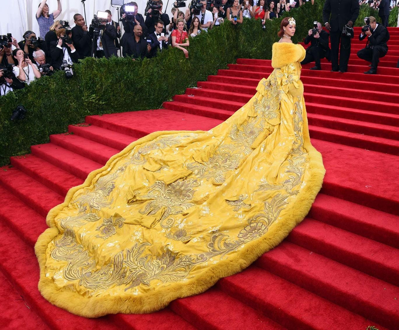 yellow met gala dress