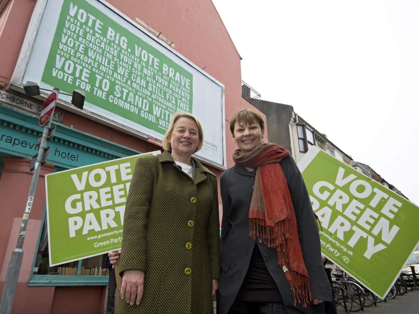 Caroline Lucas (right), the former party leader, handed over the reins to Natalie Bennett nearly three years ago