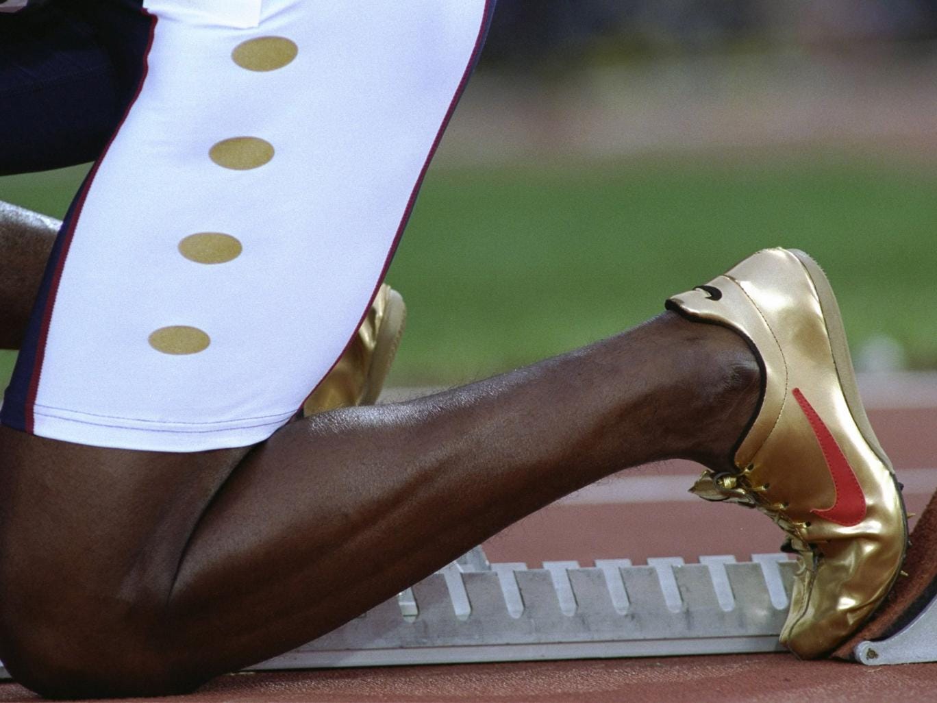 Michael Johnson's famous gold running shoes from the '96 Atlanta Olympics