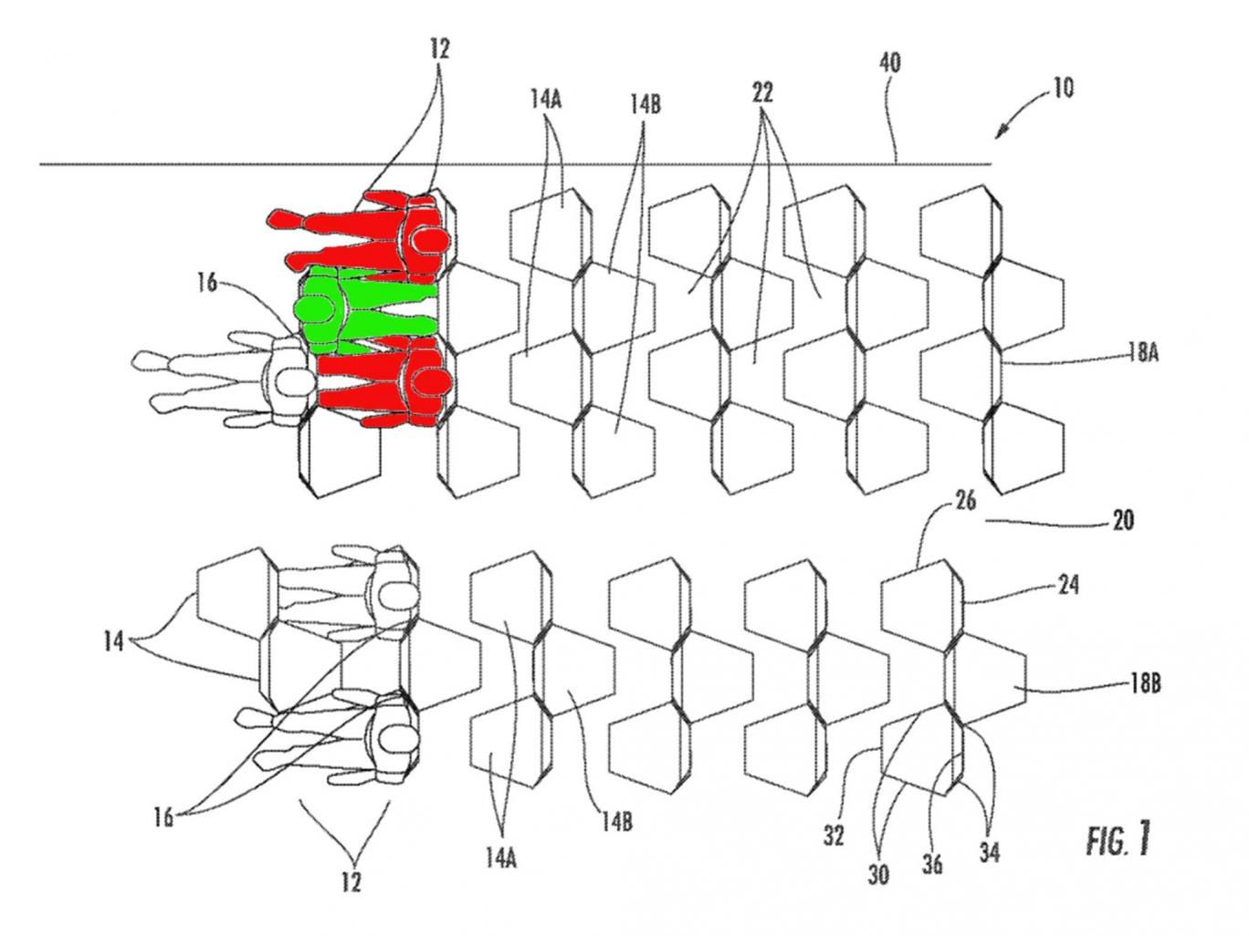 The submitted plans show passengers facing each other