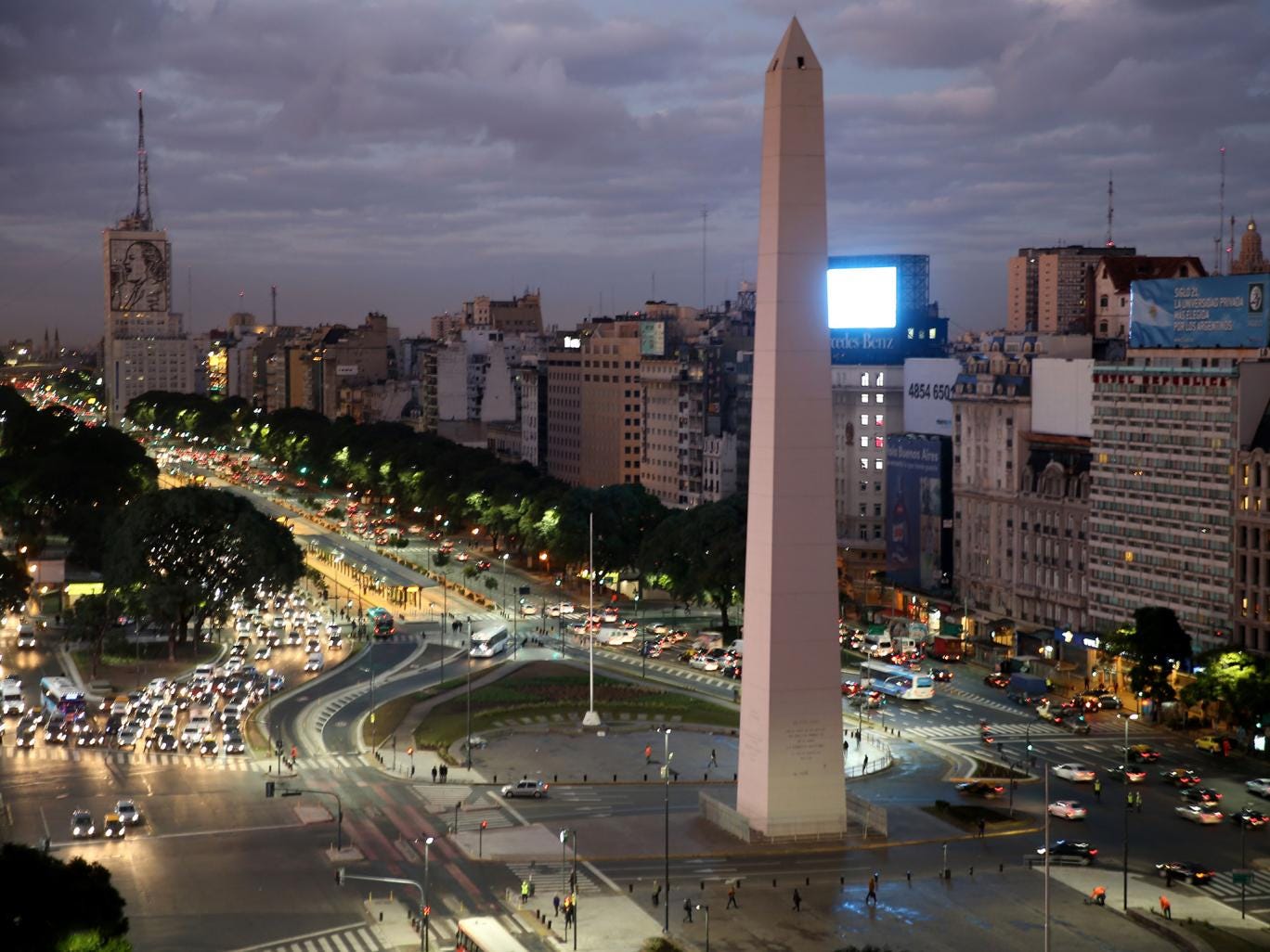 The Obelisco de Buenos Aires is seen on July 11, 2014 in Buenos Aires, Argentina. 