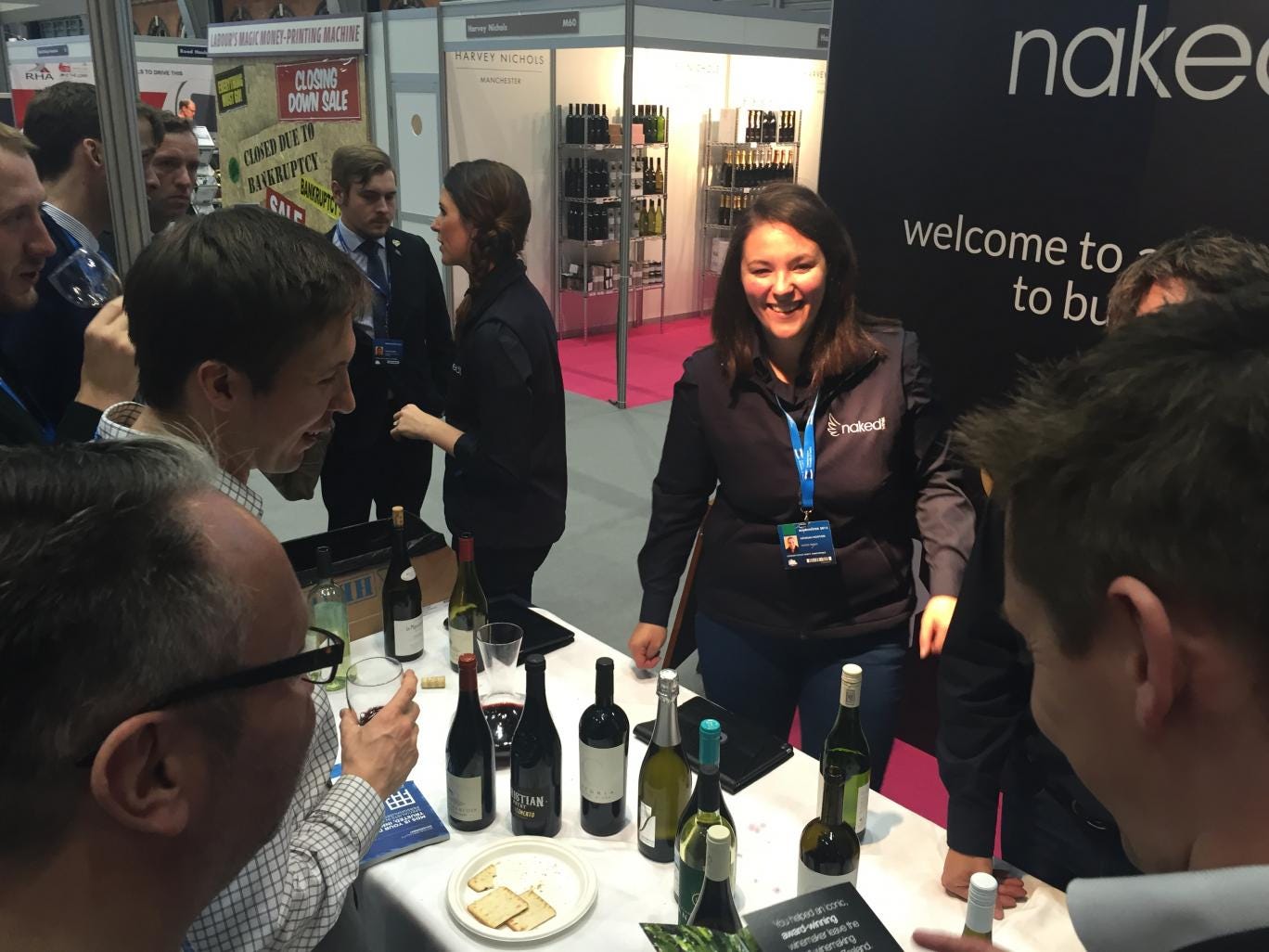 Delegates enjoy a spot of wine tasting at the Tory Party conference