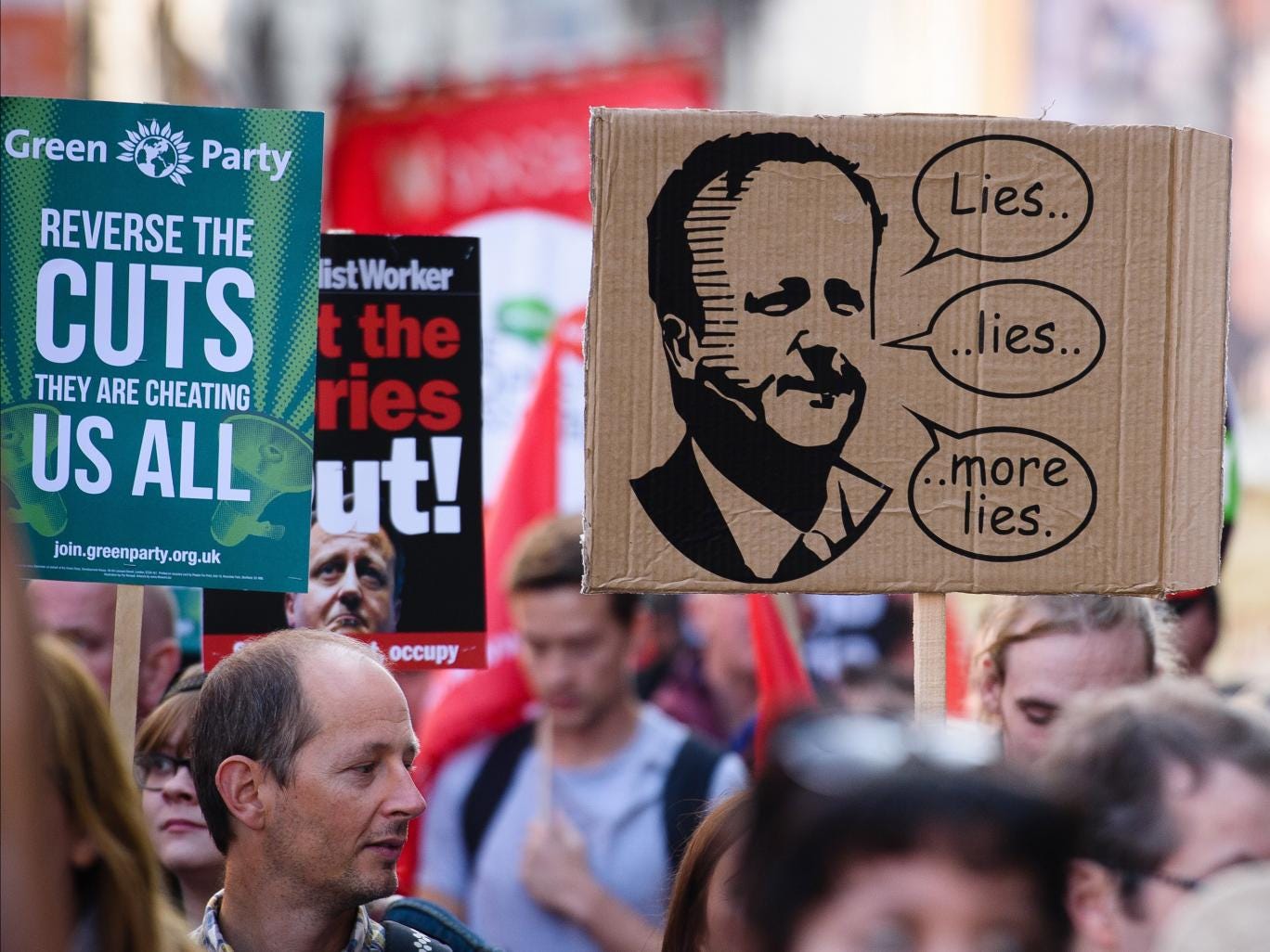 Protest in Manchester at Conservative conference