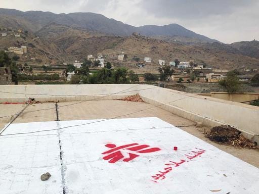 The roof of the MSF hospital in Yemen
