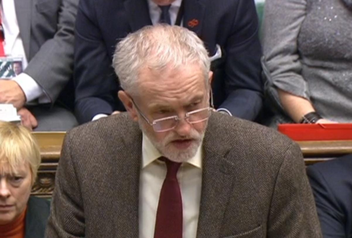 Jeremy Corbyn at Prime Minister's Questions