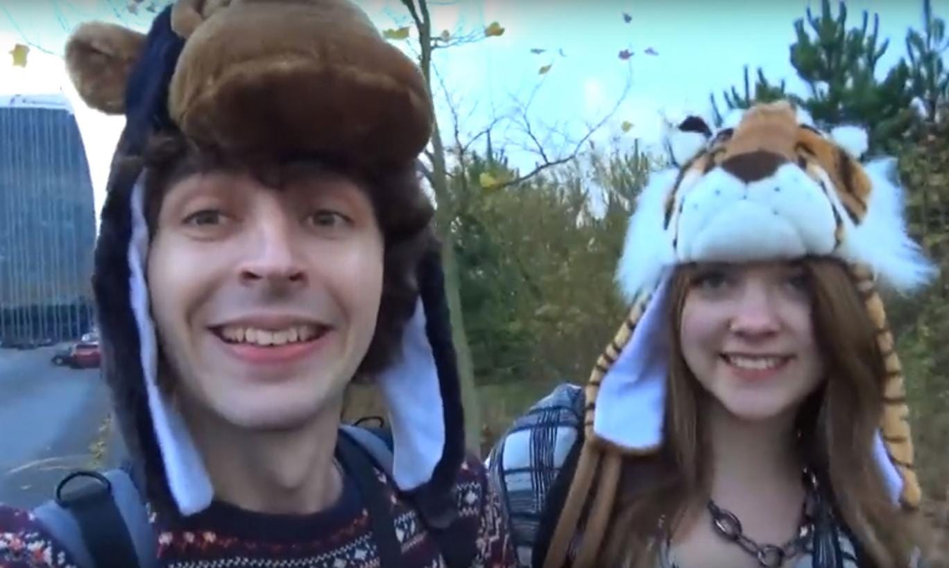 Garrett with his girlfriend, who goes by the name of Sqaishey Quark