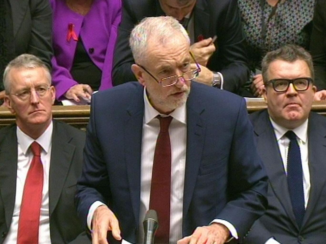 Labour Party leader Jeremy Corbyn  speaking during the debate in the House of Commons on extending the bombing campaign against Islamic State to Syria