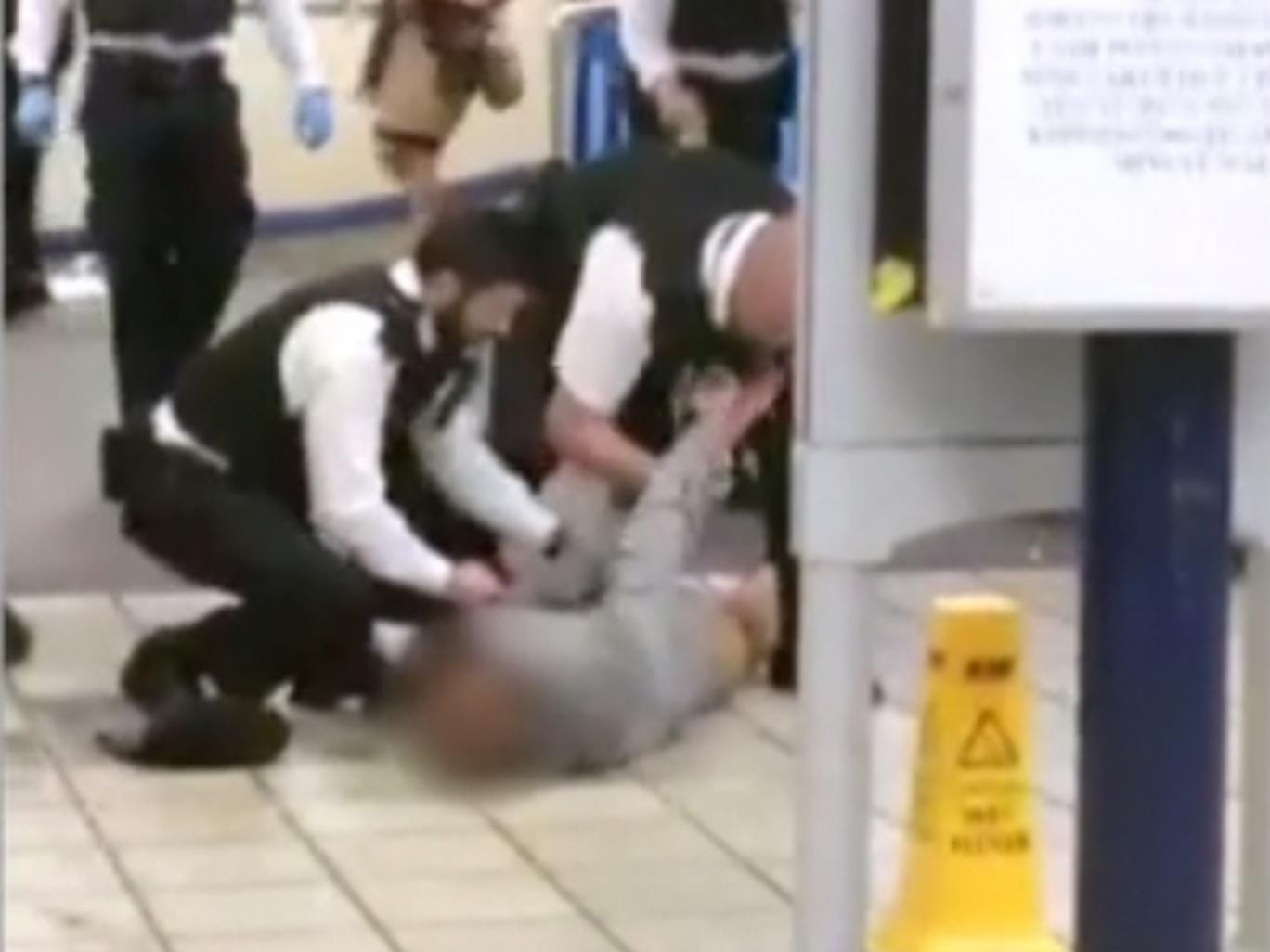 Mobile phone footage shows the suspect being tasered and arrested at Leytonstone Tube station