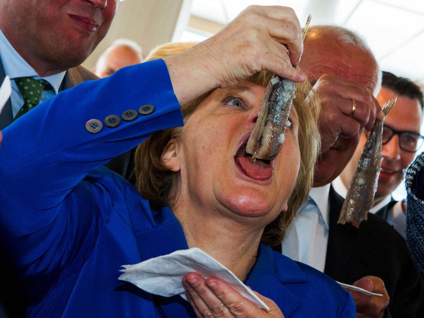Merkel eats herring