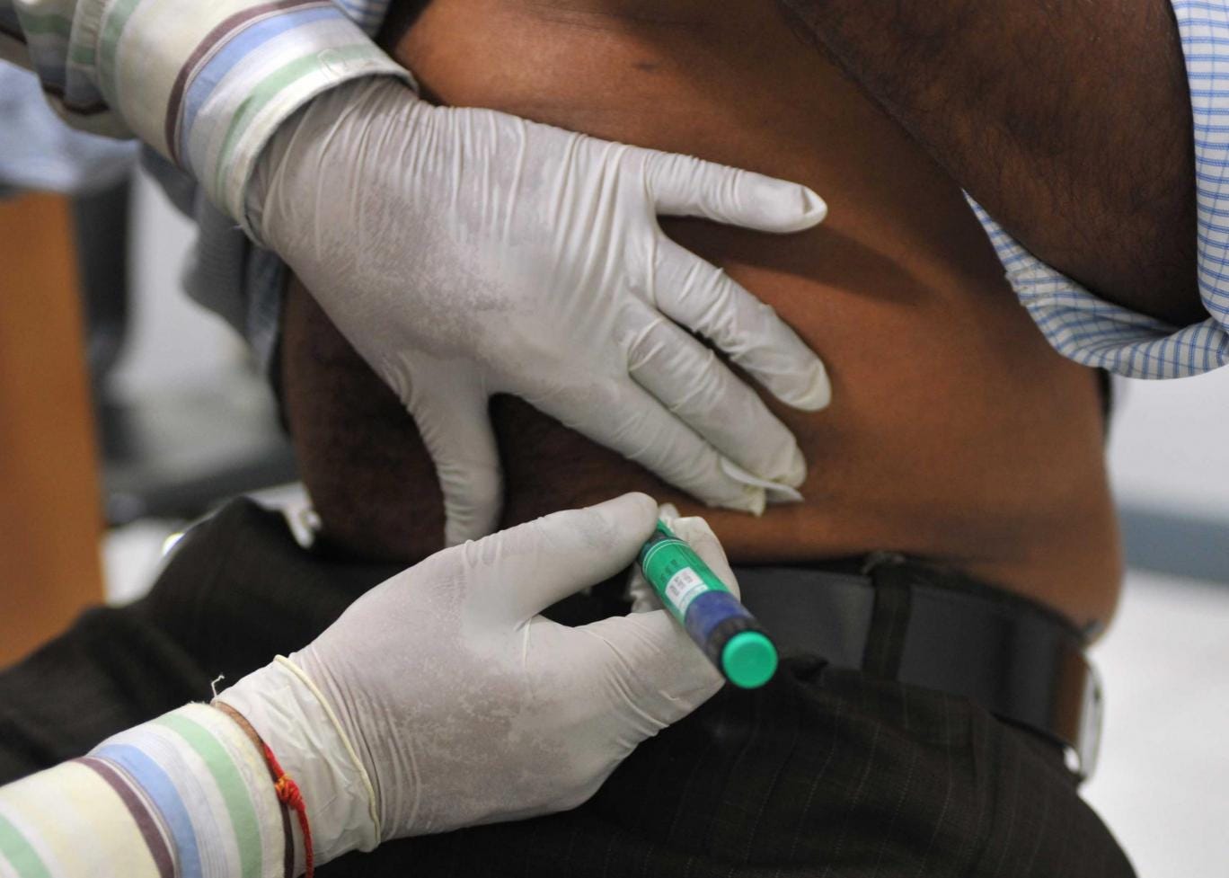 Man receives an insulin injection