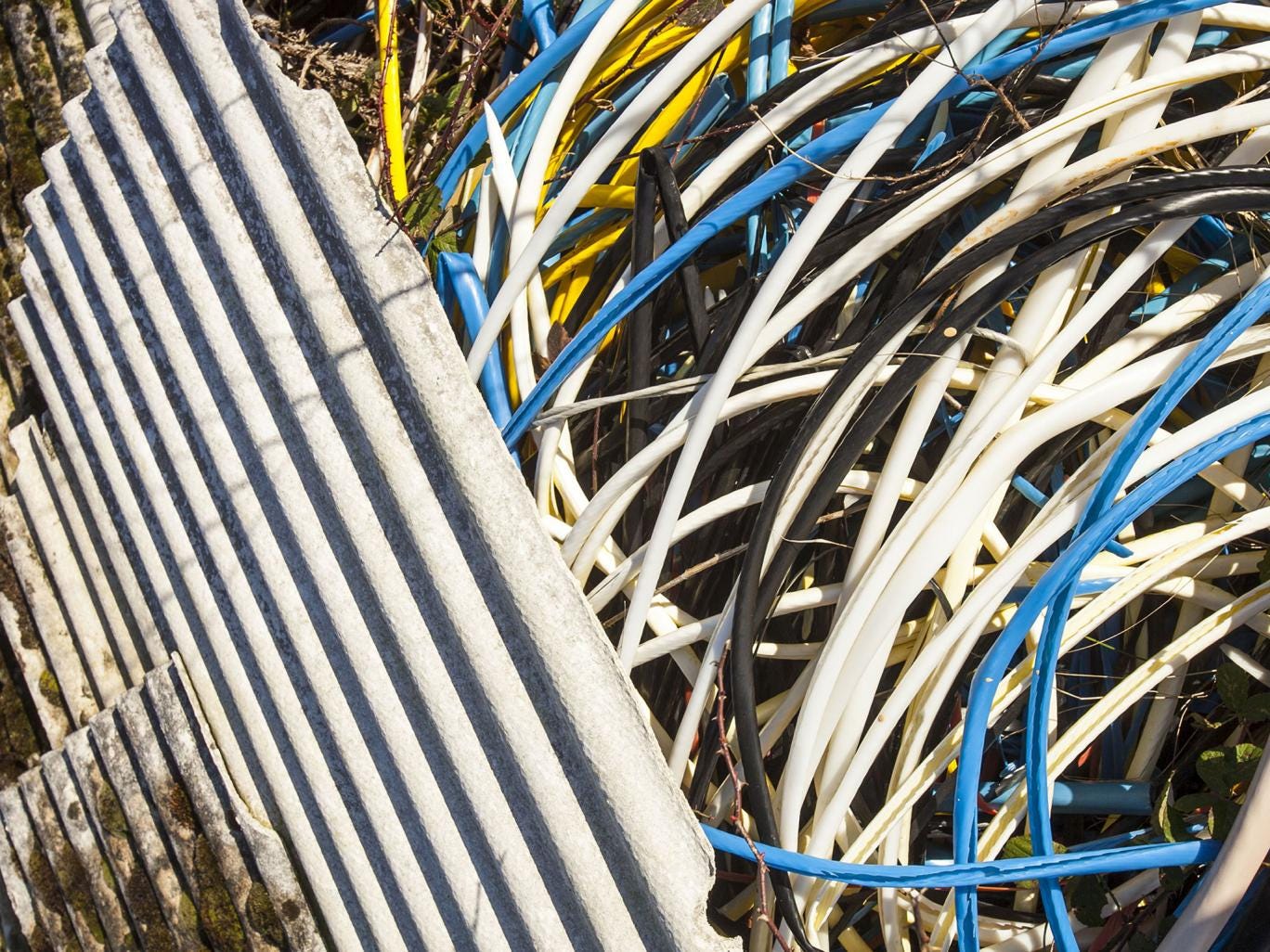 Illegally dumped asbestos sheeting 