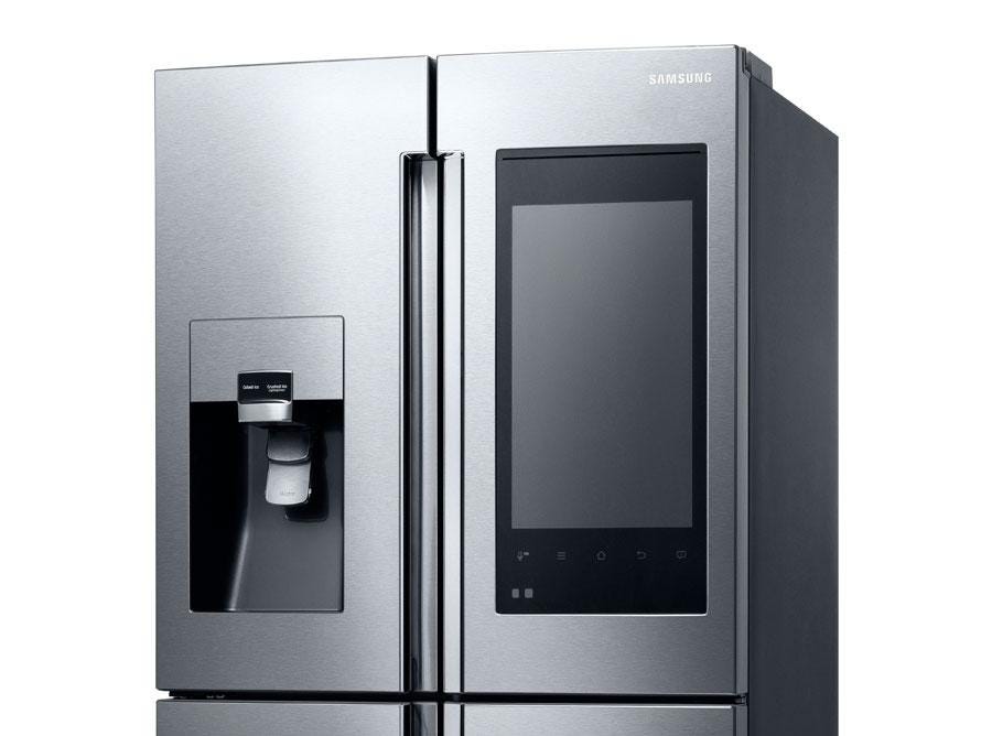 CES 2016 Samsung's new 'Family Hub' smart fridge has a giant touchscreen on the front News