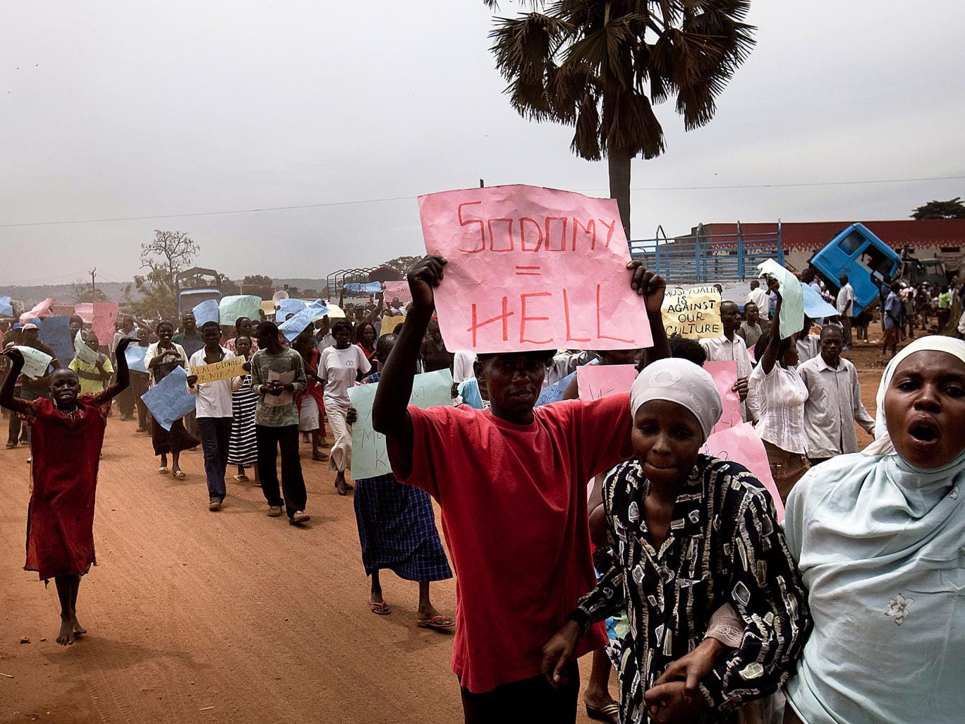 Ugandans take part in an anti-gay protest in Kampala. The Church of Uganda has been prominent in the Anglican realignment movement