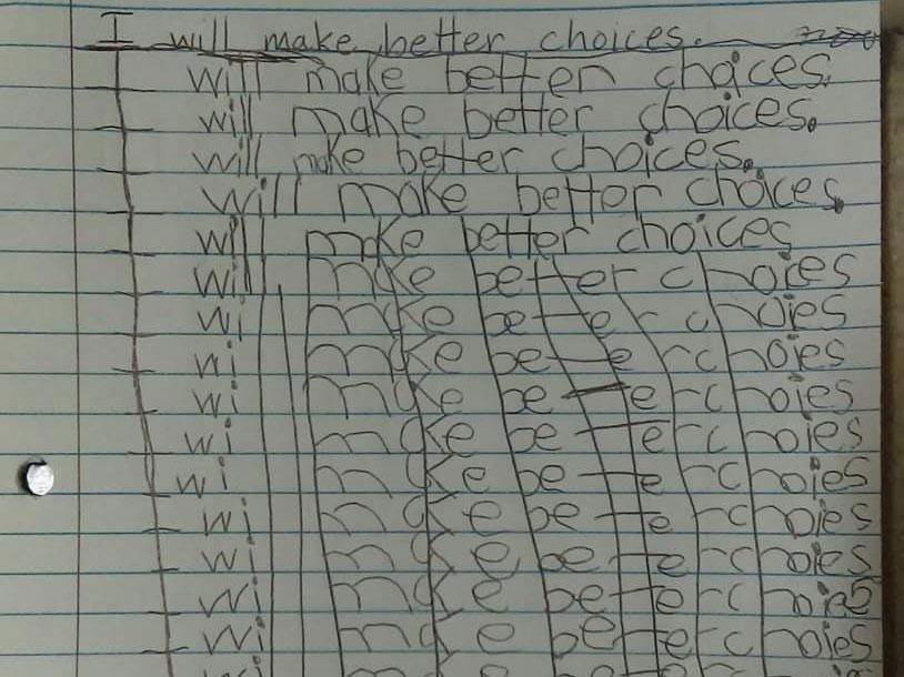 A six-year-old girl's quick solution to a boring punishment