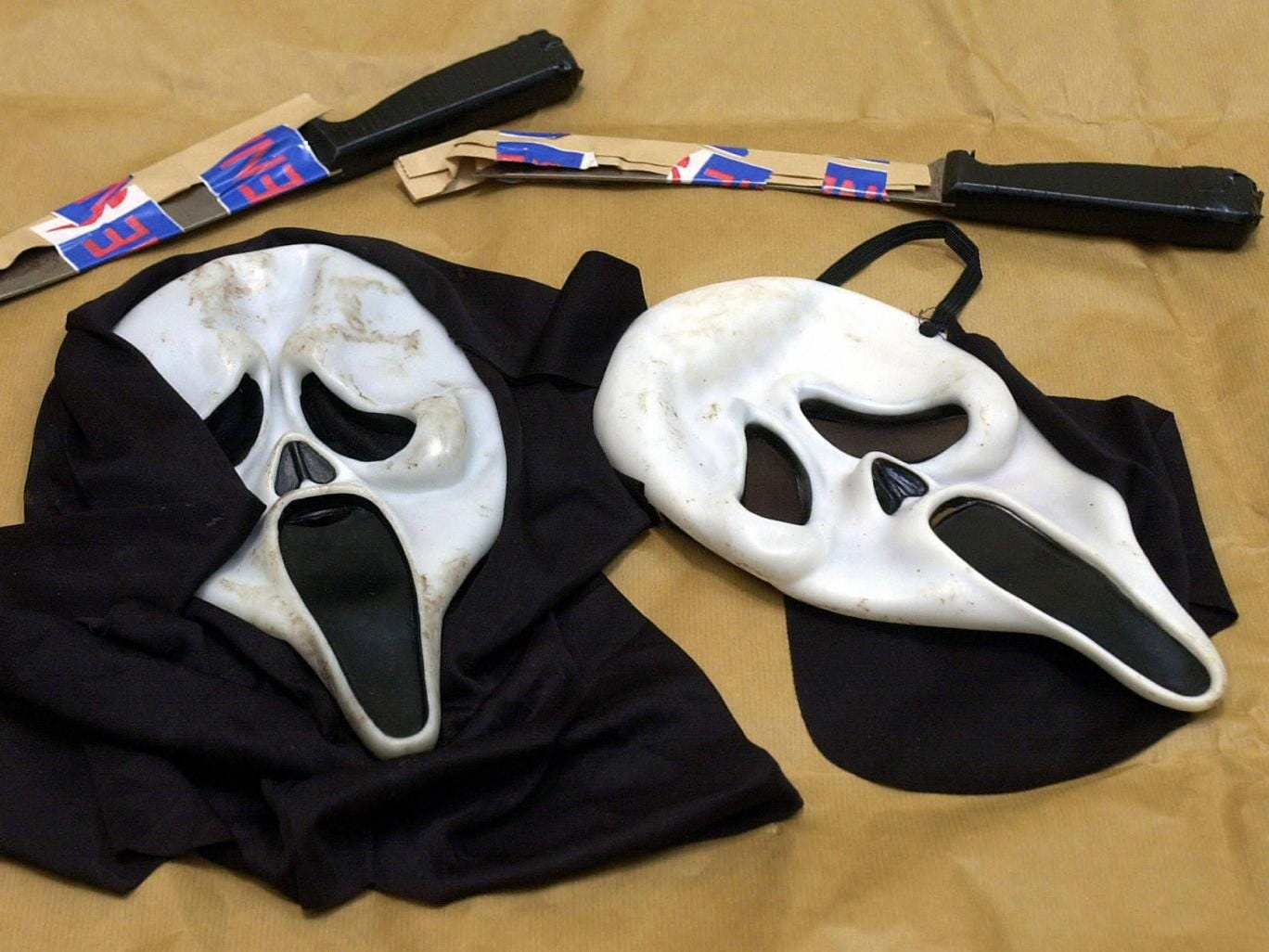 Masks from the horror film franchise 'Scream'