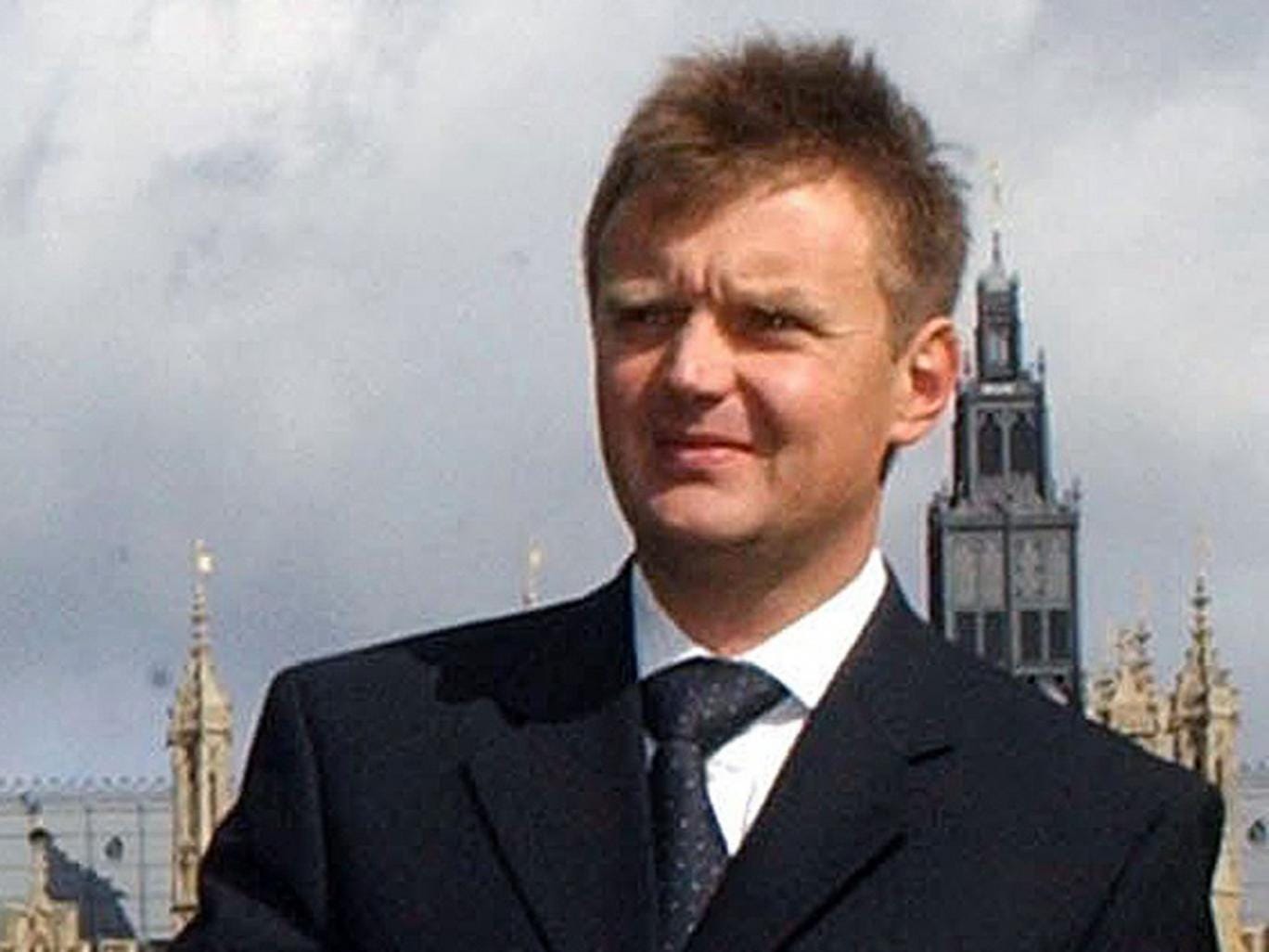 Alexander Litvinenko outside the Houses of Parliament 