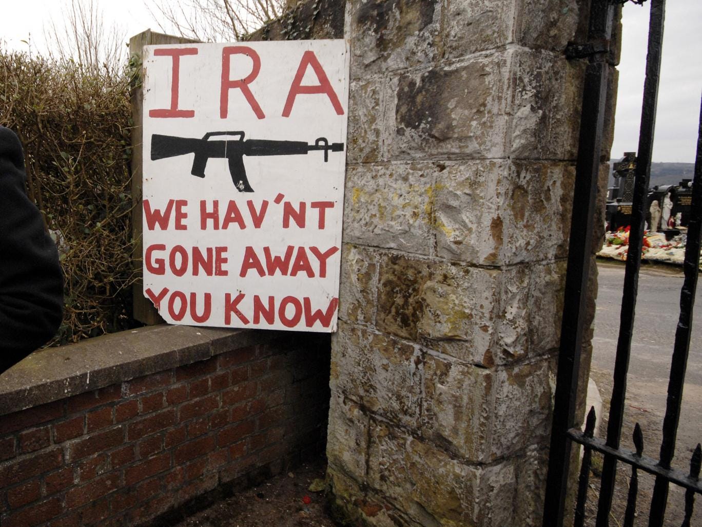 Pro IRA sign outside the City Cemetery, Derry, Northern Ireland